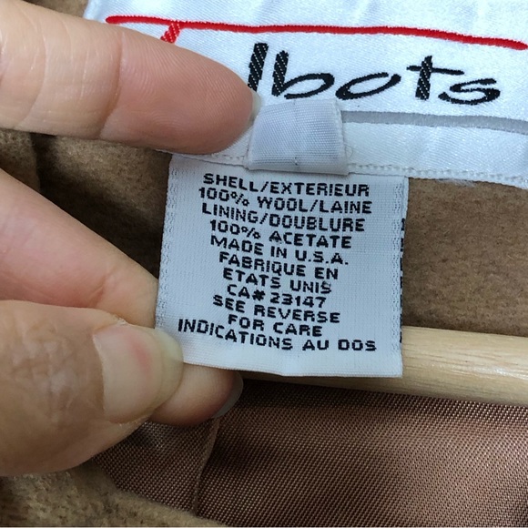 Talbots Camel Duffle Long Coat 100% Wool Removable Hooded Toggle Overcoat Jacket - Picture 3 of 16